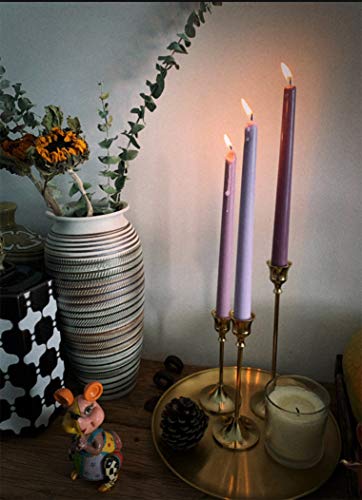 Velas para Candelabro Colores Velas Perfumadas Regalo 7 Horas de Tiempo de Combustión Paquete de 4 (púrpura - Lavanda)