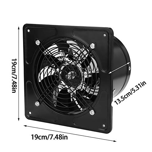 Ventilador de Escape de 15 cm para Montar en la Pared, ventilación súper silenciosa con Motor de Cobre para el hogar, baño, Cocina, Garaje, ventilación de Aire (Black)