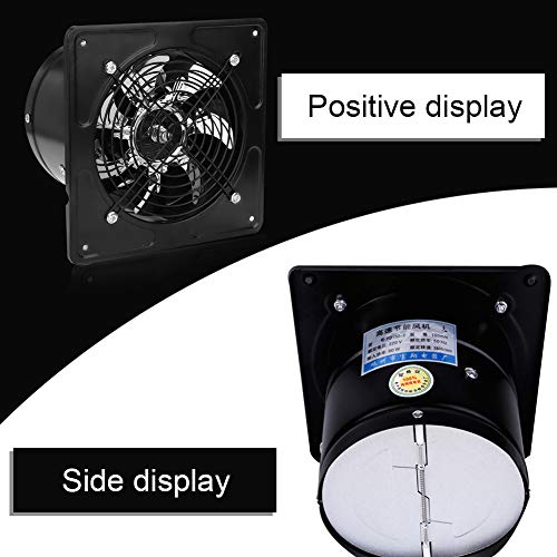 Ventilador de Escape de 15 cm para Montar en la Pared, ventilación súper silenciosa con Motor de Cobre para el hogar, baño, Cocina, Garaje, ventilación de Aire (Black)