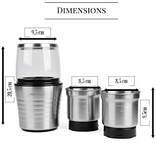 VeoHome molinillos de Cafe electricos Molinillo Especias Semillas Lino
