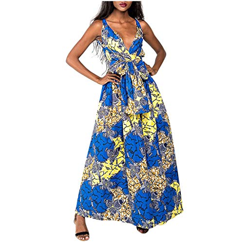 Vestido de Mujer con Cuello en V sin Mangas Estampado Mujer Corto Florales Nacional Verano Casual Magas Cortas Chic Noche Playa Vacaciones Largo Manga Corta Cuello Pico