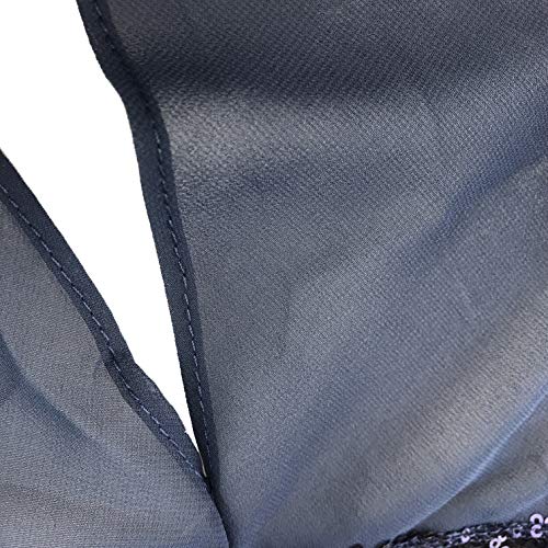 Vestido Mujer Sin Manga Color sólido Cuello redondo Talla Grande Vestidos Con Gasa Mantón Coctel Vestido Mini Vestidos de fiesta Corta para Mujer Azul 48-50
