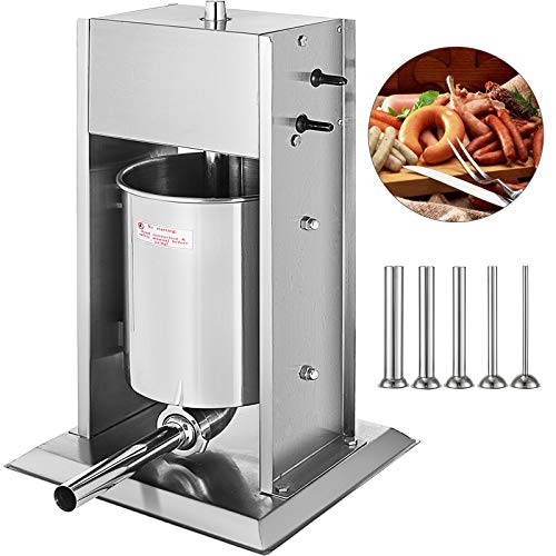 VEVOR Embutidora De Salchichas Vertical Acero Inoxidable Dos Velocidades 15L Hacer Salchichas Chorizo Hot Dogs Bratwurst Etc.Adecuado Tanto para Uso Doméstico como Comercial