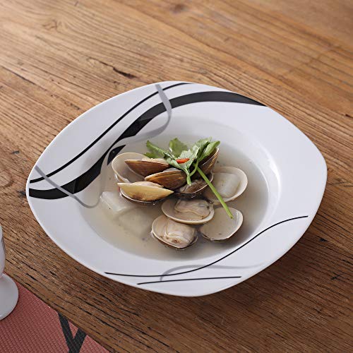 VEWEET Fiona Juegos de Vajillas 24 Piezas de Porcelana con 6 Cuencos de Cereales, 6 Platos, 6 Platos de Postre y 6 Platos Hondo para 6 Personas