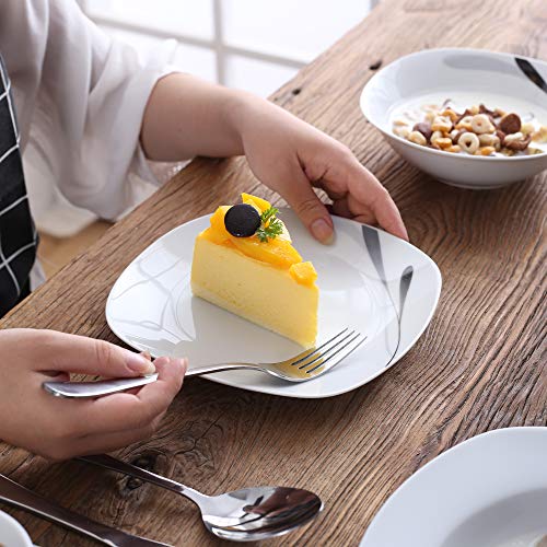 VEWEET Karla Juegos de Vajillas 24 Piezas de Porcelana con 6 Cuencos de Cereales, 6 Platos, 6 Platos de Postre y 6 Platos Hondos para 6 Personas