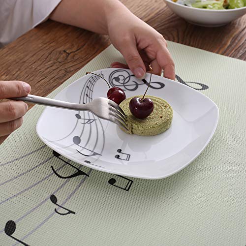 VEWEET Melody 30 Piezas Vajillas de Porcelana Juegos con 6 Taza 175 ml, 6 Platillo, 6 Platos, 6 Platos de Postre y 6 Platos Hondos para 6 Personas