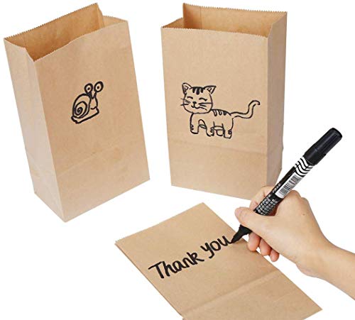 VEYLIN 120 bolsas de papel kraft marrón grandes bolsas de alimentos para sándwich, pan y verduras, bolsas de regalo para fiestas de cumpleaños, bodas (24 x 13 x 8 cm) 24 x 13 x 8 cm.
