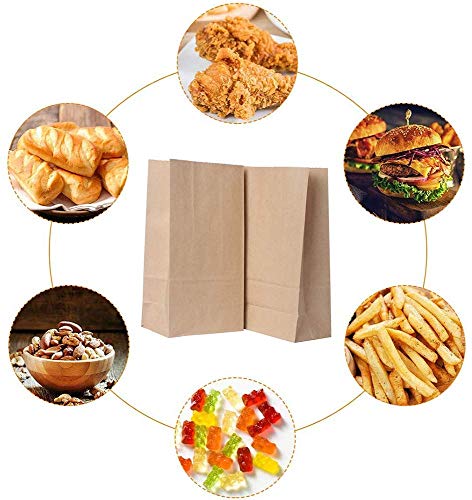 VEYLIN 120 bolsas de papel kraft marrón grandes bolsas de alimentos para sándwich, pan y verduras, bolsas de regalo para fiestas de cumpleaños, bodas (24 x 13 x 8 cm) 24 x 13 x 8 cm.