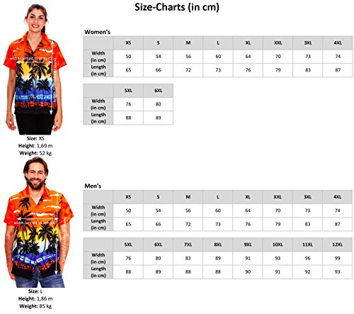 V.H.O. Funky Camisa Hawaiana, Surf, Rojo, L