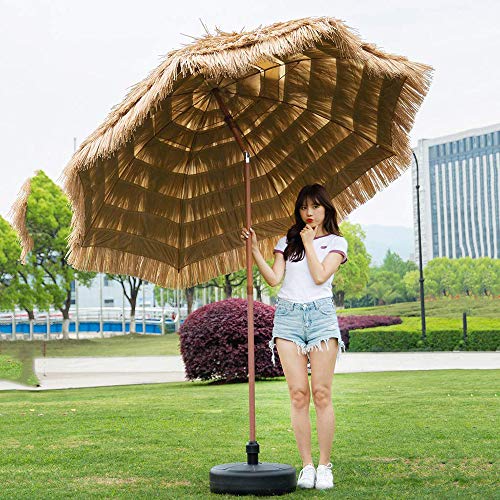 Vicareer Sombrilla De Playa Impermeable,sombrilla Jardin Exterior Grande,para Sombrilla De Jardín Terraza,sombrilla Parasol Coche con Manivela/Inclinación De 8 Costillas/Plegable (2.4 M)