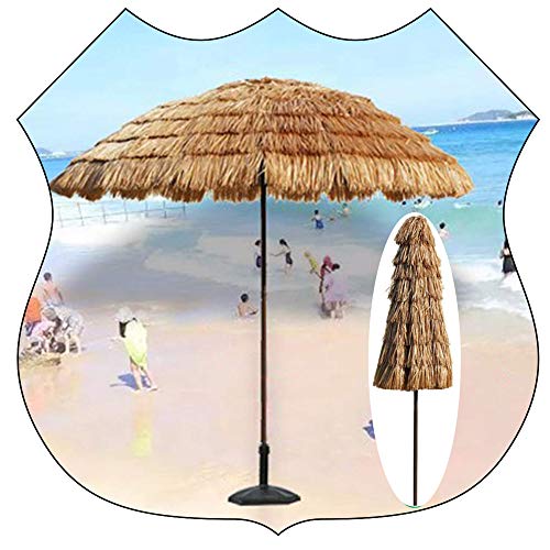 Vicareer Sombrilla De Playa Impermeable,sombrilla Jardin Exterior Grande,para Sombrilla De Jardín Terraza,sombrilla Parasol Coche con Manivela/Inclinación De 8 Costillas/Plegable (2.4 M)