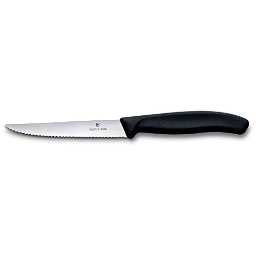 Victorinox Steakmesser Swissclassic Spitz 6 per Pack Cuchillo, Acero Inoxidable, Negro, Mediano