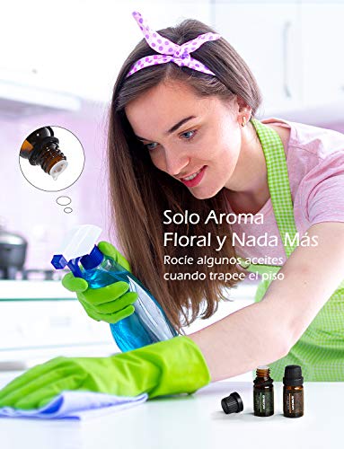 VicTsing Aceites Esenciales para Humidificador,100% Pure Natural,Perfume de Aromaterapia, 6*10ml-Naranja Dulce, Lavanda, Arbol de Té, Hierba de Limón, Eucalipto y Menta,etc. (6)