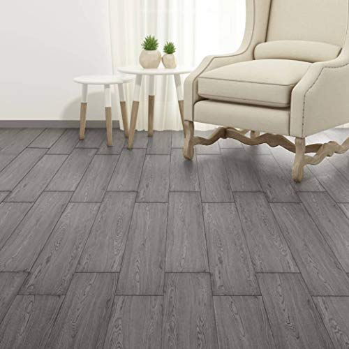 vidaXL 36x Lama de Suelo 5,02m² PVC 2mm Gris Oscuro Baldosa Loseta Tarima