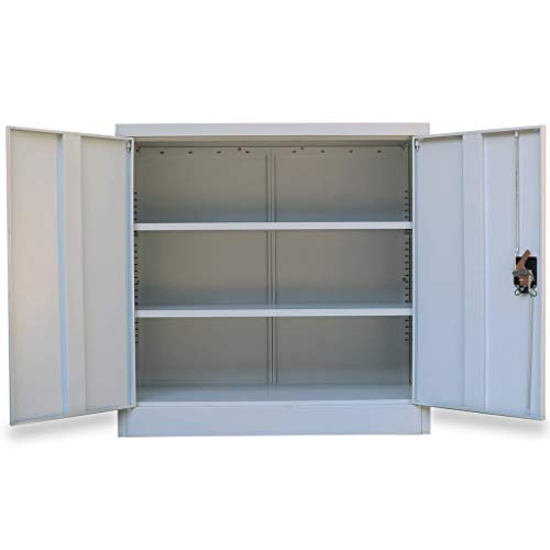 vidaXL Armario Archivador de Oficina con 2 Puertas Metal Acero Mueble Taquilla