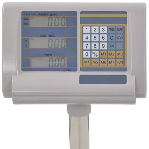 vidaXL Báscula de Plataforma Digital 300kg con Batería Recargable Peso Escala
