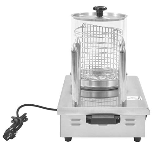 vidaXL Calentador Perritos Calientes 4 Varillas Acero Inoxidable 550 W Máquina