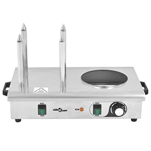 vidaXL Calentador Perritos Calientes 4 Varillas Acero Inoxidable 550 W Máquina