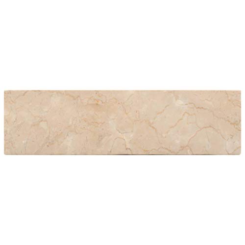 vidaXL Lavabo Sanitario Baño Servicio Casa Fregadero Piezas de Fontanería Bricolaje Instalación Decoración Aseos Grifería 45x30x12 cm Mármol Crema Piedra Natural