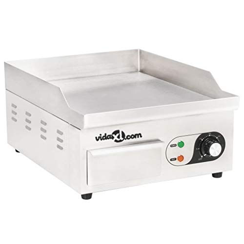 vidaXL Plancha Eléctrica de Cocina Acero Inoxidable 2000 W 36x47x22 cm Comida