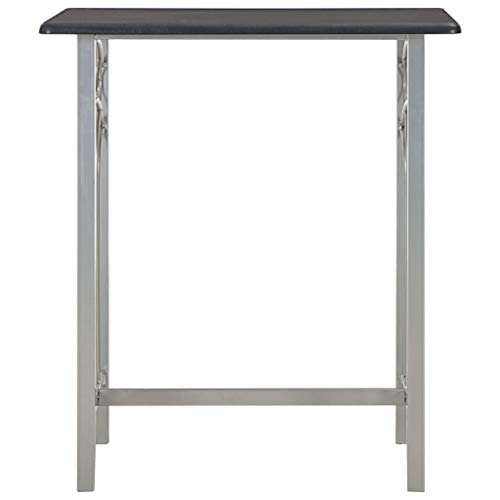 vidaXL Set Mesa y Sillas Altas Cocina 3 Piezas Madera y Acero Mobiliario Elegantes Funcionales Modernas Prácticas Patio Bar Restaurante Duradera Negro