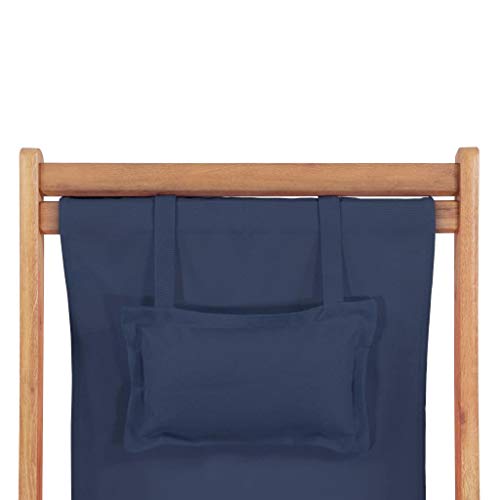 vidaXL Silla Playa Plegable Tela Azul Asiento Piscina Patio Terraza Exterior