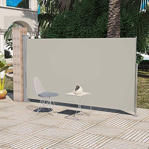 vidaXL Toldo Lateral Retráctil Poste de Acero Gris 160x300 cm Mampara Terraza