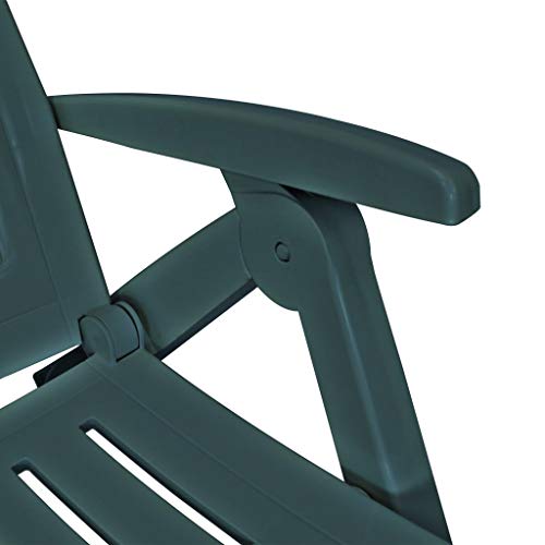 vidaXL Tumbona con reposapiés plástico verde