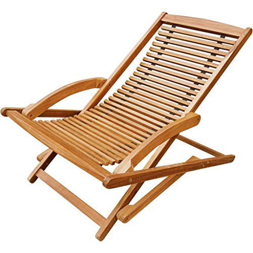 vidaXL Tumbona Modelo con Reposapiés de Material Madera Acacia Fácil de Plegar
