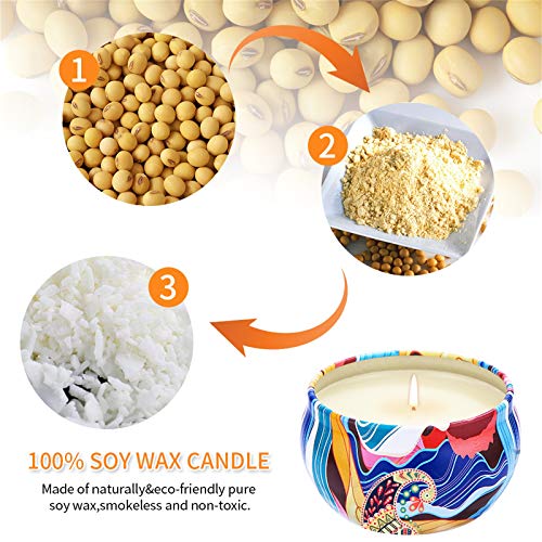 Viesap Velas Perfumadas de Regalo,Cera de Soja 100% Natural,12pcs Velas Perfumadas Regalo Mujer,Vela de Viaje en Lata de Estañoa,Velas Aromaticas Yoga,Regalos San Valentin,Día del Padre,Aniversario.