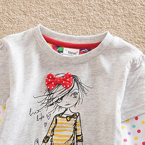 VIKITA Vestido Dibujos Floral Manga Larga Algodón Casual Niñas LH3660 5T