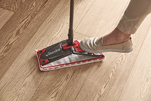 Vileda - Sistema de Limpieza para Todo Tipo de Suelos, con Cubo, escurridor y Soporte, Incluye un paño de Microfibra - Color Negro/Rojo