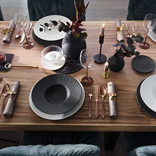 Villeroy & Boch Manufacture Rock Plato para pasta Porcelana Premium, Negro (Rock), 29 cm