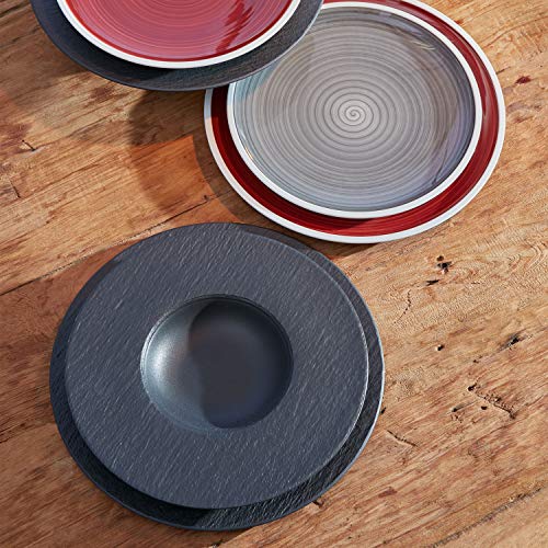Villeroy & Boch Manufacture Rock Plato para pasta Porcelana Premium, Negro (Rock), 29 cm