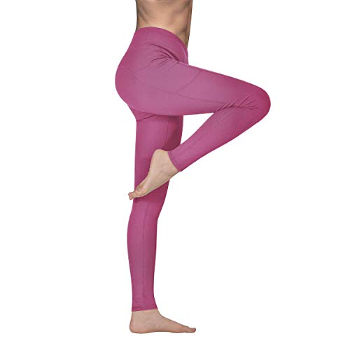 Vimbloom Pantalón Deportivo de Mujer Cintura Alta Leggings para Running Fitness Yoga Leggings VI263 (Begonia Rosa, M)