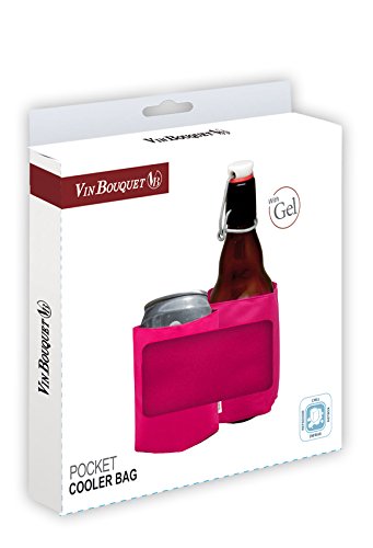 Vin Bouquet FIE 174 - Funda Enfriadora Latas Rosa, Cubierta Enfriadora Gel, Velcro Ajustable