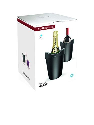 Vin Bouquet FIE 280 - Cubitera Enfriadora Vino, Negro, 15 x 22 x 15 cm, 1 Unidad