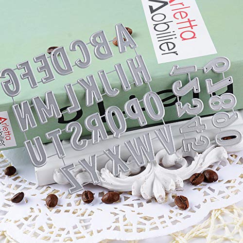 VINFUTUR Troqueles Scrapbooking Letras y Números Troqueles Corte Metal Plantillas Troquelado Letras Cutting Dies para Álbum Recortes DIY Manualidad Tarjeta Papel