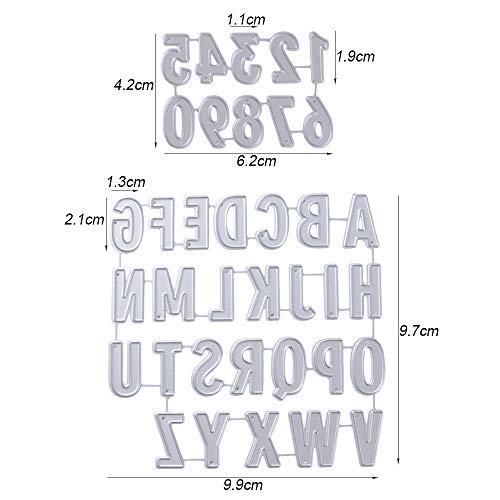VINFUTUR Troqueles Scrapbooking Letras y Números Troqueles Corte Metal Plantillas Troquelado Letras Cutting Dies para Álbum Recortes DIY Manualidad Tarjeta Papel