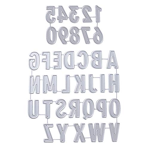 VINFUTUR Troqueles Scrapbooking Letras y Números Troqueles Corte Metal Plantillas Troquelado Letras Cutting Dies para Álbum Recortes DIY Manualidad Tarjeta Papel