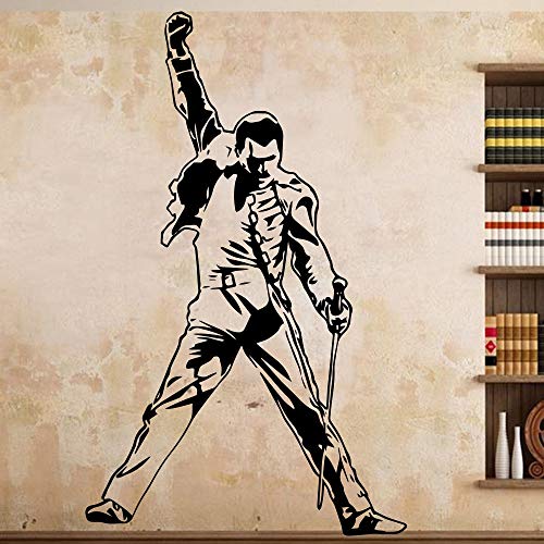 Vintage Music Super Star Cantante principal Freddie Mercury Queen Band Rock Rap Vinilo Etiqueta de la pared Papel pintado Decoración de la habitación Dormitorio Arte Calcomanía Cartel Regalo 116 * 18