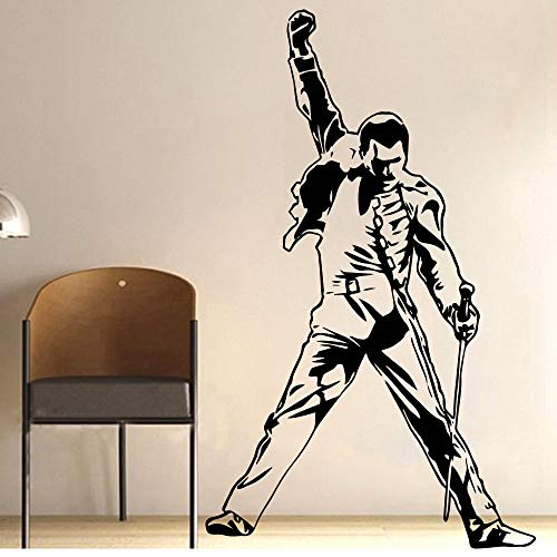 Vintage Music Super Star Cantante principal Freddie Mercury Queen Band Rock Rap Vinilo Etiqueta de la pared Papel pintado Decoración de la habitación Dormitorio Arte Calcomanía Cartel Regalo 116 * 18