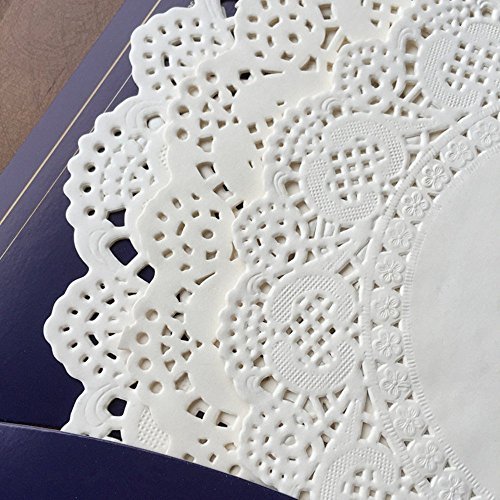 VIPITH 72 piezas de papel de encaje redondo blanco para decoración de tartas, para fiestas o bodas, 16,5 cm, 8.5 pulgadas, 10.5 pulgadas