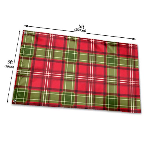 Viplili Banderas Seasonal Colorful Christmas Tartan Plaid Garden Flag, Family Flag - 3 X 5 Ft