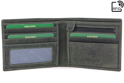 VISCONTI - SHIELD 707 - Cartera - Cuero Hunter - Verde - RFID