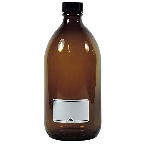 Viva Haushaltswaren frascos de Farmacia, Medicinal de/braunglasflasche inkulsive un Etiqueta identificadora, Vidrio, marrón, 1 x 500ml