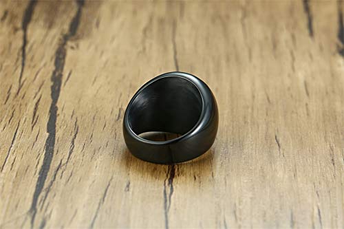 VNOX Anillo de Sello de Amuleto de Runas Nórdicas Vikingas Nórdicas de Acero Inoxidable Celtic Pagan Pewter Vikingas Talisman Anillo de Sello de Joyería para Hombres Unisex