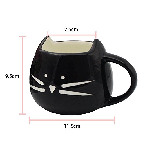 Voguecase® Blanco y Negro Taza Creativa Taza Mug Tazón Copas de Cerámica para Café, Leche, Agua, Jugo (Negro)