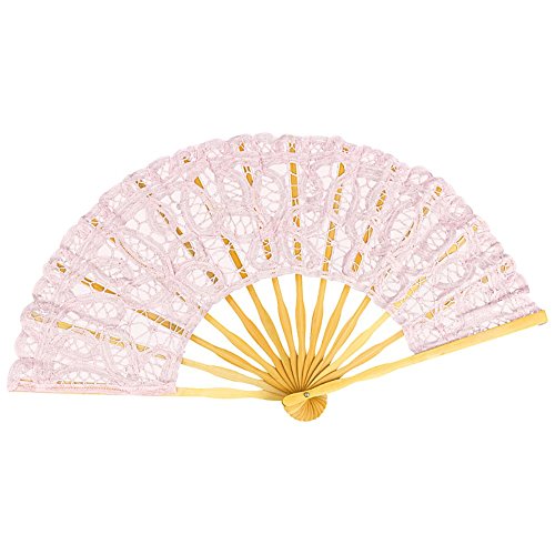 VON LILIENFELD Abanico Boda Nupcial Mujer Accesorio Carmen, Rosa Pastel