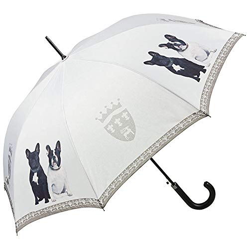 VON LILIENFELD Paraguas de Iluvia Largo Clásico Automático Grande Estable Perro Bulldogg francés French Bulldogs